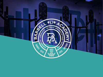 The Barbell Academy badge badge logo branding design logo logo design