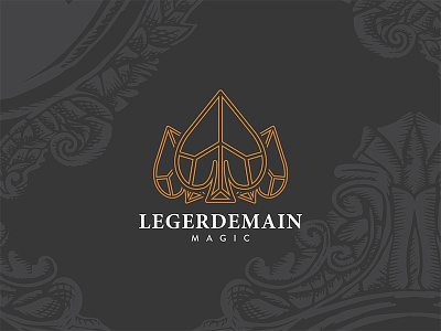 Legerdemain Magic Logo Concepts branding illustrator lettering logo logoicon magic magician orange