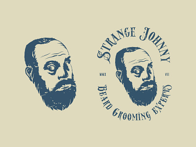 Strange Johnny barber beard beardlogo branding clients design hipster logo design