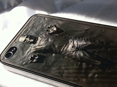 Steve Jobs in carbonite Iphone design photo manipulation