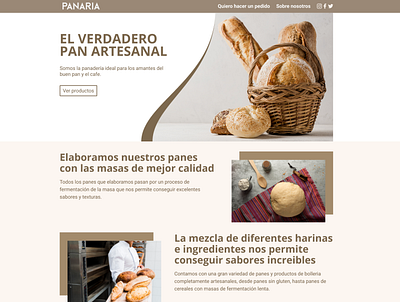 Redesign of Panaria website bakery bread homepage landing redesign