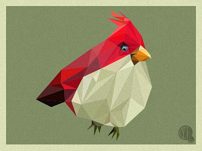 Poly Red Bird art bird illustration poly polygon red