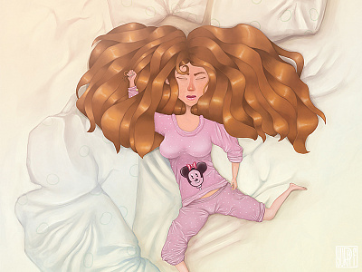 Sleepy Little Princess cartoon characters girl illustration little princess sleepy