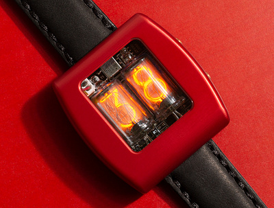 Nixie Watch improvised photography product red tech website