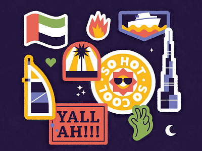 Dubai stickers design dubai flat flatillustration illustration illustrator stickers uae