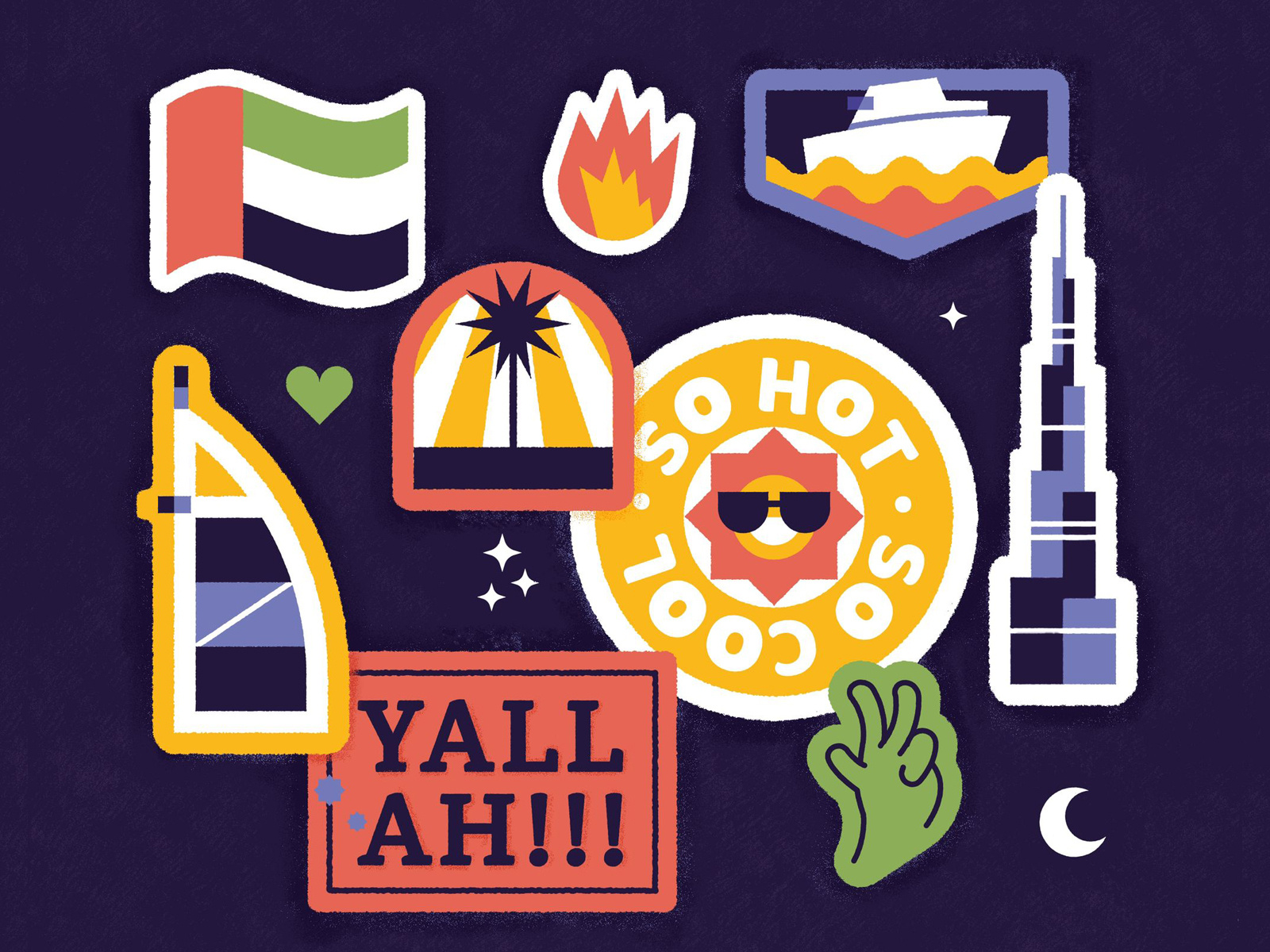 Dubai stickers by Vayalba on Dribbble