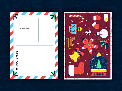 Xmas Postcard 01 adventcalendar christmas color design flat illustration illustrator photoshop postcard xmas