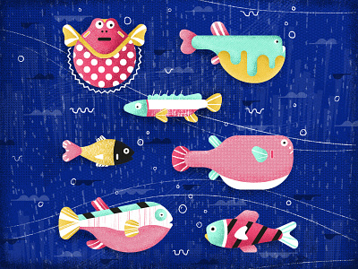 FISH beautiful color design fish flat flatillustration illustration illustrator photoshop