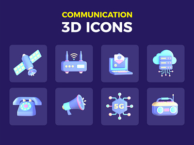 Communication 3D icons