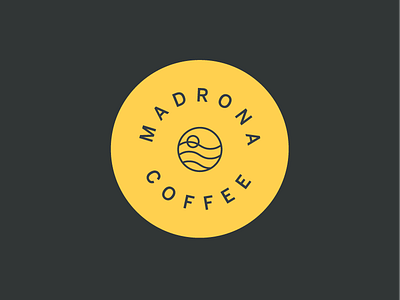 Madrona Coffee Logo coffee coffee shop logo ocean sunset