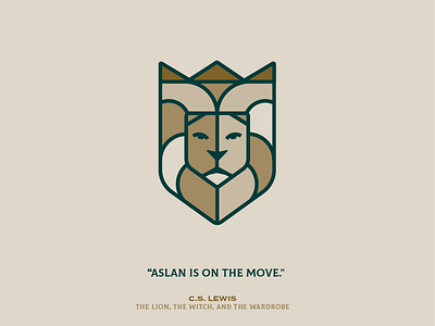 Aslan is on the move c.s. lewis illustration king lion quote quote art quote design