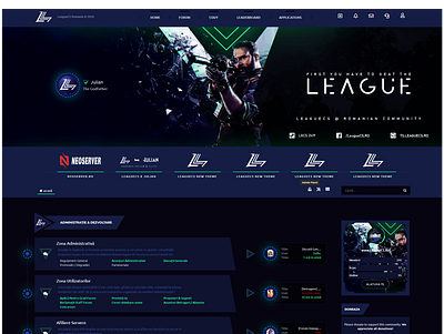 IPS 4.5 Theme [Template] for gaming forum art blue dark design designer gaming gaming website invision ips league photoshop template theme webdesign