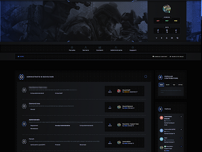 IPS 4.4 Theme [Template] for gaming #CallOfDuty art blue dark dark theme design designer gaming gaming website invision template web webdesign webdesigner