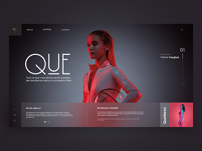 Conceptual Home page "QUE"