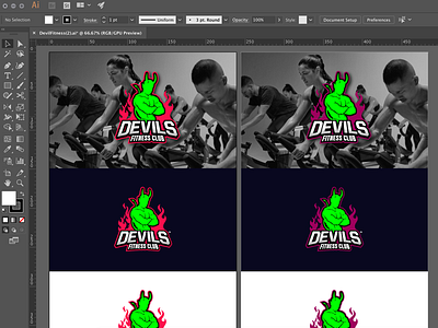 DFC corporate indentitiy devil fitness gym logo logo design