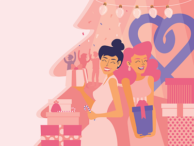 Christmas Giveaway christmas card illustration illustrator pink vector vector artwork