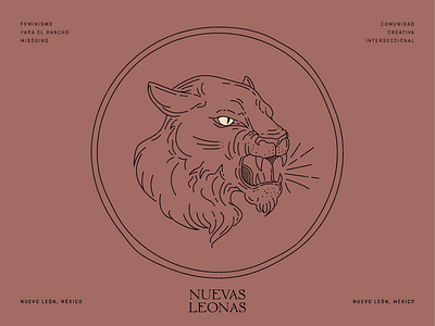 Nuevas Leonas animal branding design feline feminism grunge illustration illustrator lion lion head lioness logo vector