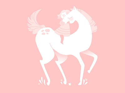 Caballito blanco girl horse illustration lullaby pink song vector