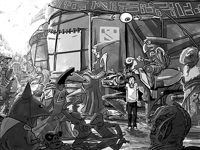 The Corner Store alien book comic illustration