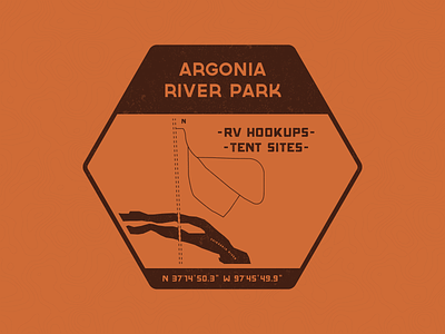Argonia River Park Patch campground patch typography vector vintage