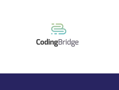 CodingBridge branding design flat icon illustrator lettering logo minimal typography vector