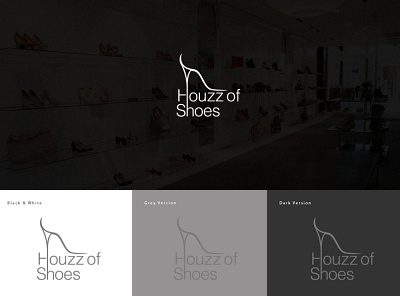 Houzz of shoes branding design flat icon illustrator lettering logo minimal typography vector