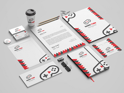 Game Tube Logo and Brand brand brand identity brandind branding and identity business card clean game game logo graphic design graphic designer logo logo design minimal office design stationery design tube