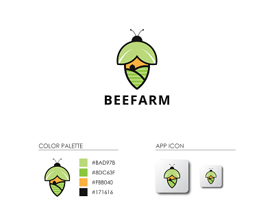 BeeFarm logo design abstract animal bee brand brandind branding and identity double meaning farm farm logo graphic design graphic designer logo logo design ui vector