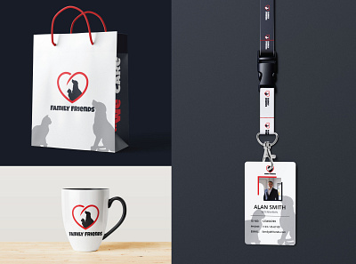 Family Friends Design Accessories animal bag brand brandind branding and identity clean family friends graphic design graphic designer id card label logo design mug mug design mug mockup pet ui ux vector