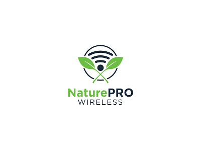 Nature Pro Wireless Logo brand brandind branding and identity clean graphic design graphic designer internet internet logo leaves logo logo design minimal natural natural logo nature nature logo ui wi fi wireless