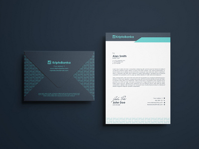 Stationery Design - Kriptobanka brand brandind branding and identity envelope graphic design graphic designer letterhead logo design print print design stationery