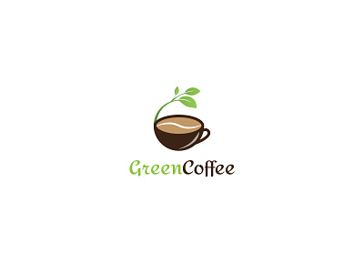 Green Coffee Logo (For Sale) brand brandind branding and identity clean coffee coffee logo eco friendly graphic design graphic designer green healthy logo logo design minimal vector vegan