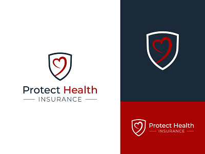 Protect Health Logo brand brandind branding and identity clean graphic design graphic designer health healthcare healthcare logo heart logo logo design minimal protect protection shield vector