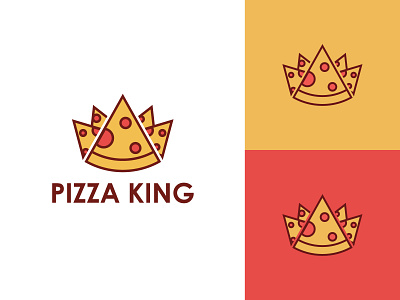 Pizza King Logo brand brandind branding and identity clean crown food graphic design graphic designer king logo logo design pizza pizza logo queen restaurant royal vector