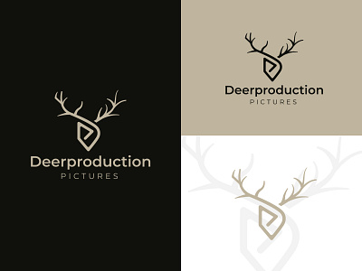 Deerproduction Pictures Logo animal brand branding and identity clean deer digital elk film film company graphic design graphic designer logo logo design motion movie nature production smooth