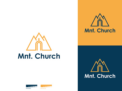 Church Logo brand branding branding and identity church clean cross dual meaning graphic design graphic designer logo logo design logo designer minimal modern mountain religion
