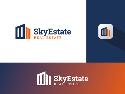 Sky Estate | Real Estate Logo brand branding branding and identity clean design graphic design graphic designer home logo logo design modern real estate ui