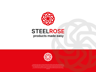 SteelRose Logo Design brand branding and identity clean complex construction dual meaning flower graphic design graphic designer logo logo design production rose smart steel ui wire