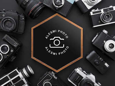 Alesmi Photo Logo Design black and white brand brandind branding and identity camera clean design flat graphic design graphicdesign logo logo design logodesigner minimal mock up photo photographer photography