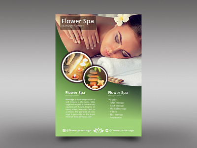 Flower Spa Massage Center Flyer brand brandind branding and identity candle clean flyer flyer artwork flyer design flyer template graphic design graphic designer logo logo design massage massage therapy relax spa