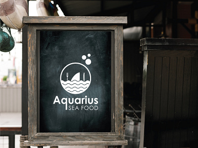 Aquarius Sea Food Logo Design brand branding and identity design food food and beverage food logo graphic design graphic designer icon logo logo design logo maker marine restaurant restaurant logo sea food shark water