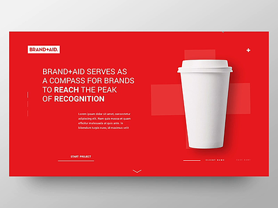 Brand+Aid Website Concept adobe xd animation branding homepage interaction interface layout prototype red smooth ui design uxui web webdesign website