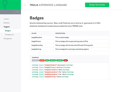 Trulia Experience Language Documentation component library design system documentation