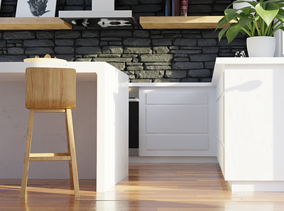 Close up's of the Midday Kitchen 3d blender contrast design illustration kitchen low poly lowpoly marble photorealism polygon runway polygonrunway render wood