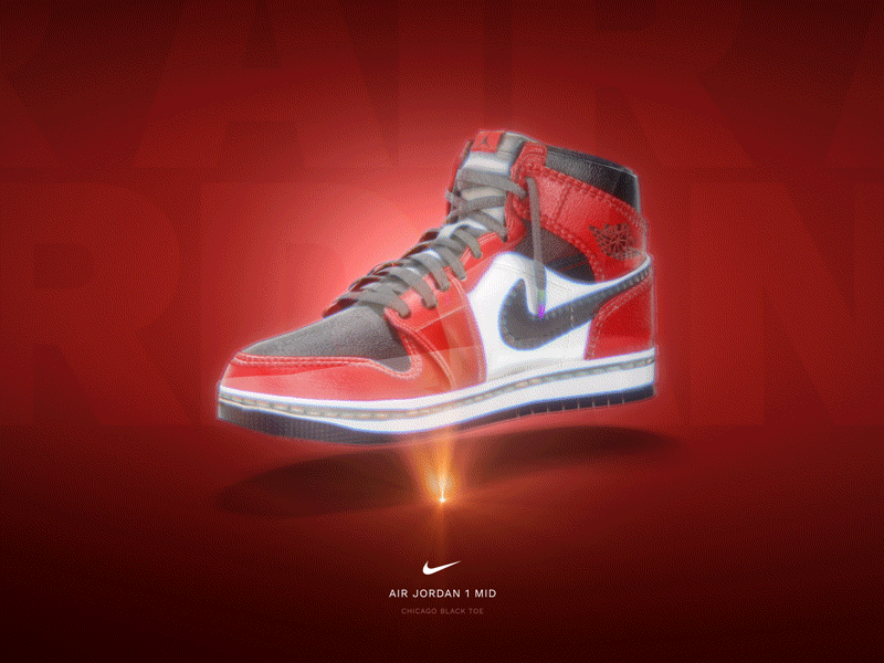 01 Air Jordan 1 Hologram concept 3d animation hologram jordan jordan1 nike sneaker