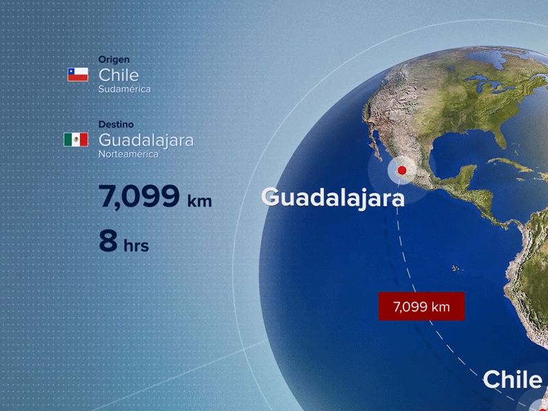 Chile Globe UI Animation animation chile country flag gif globe guadalajara planet travel ui water world