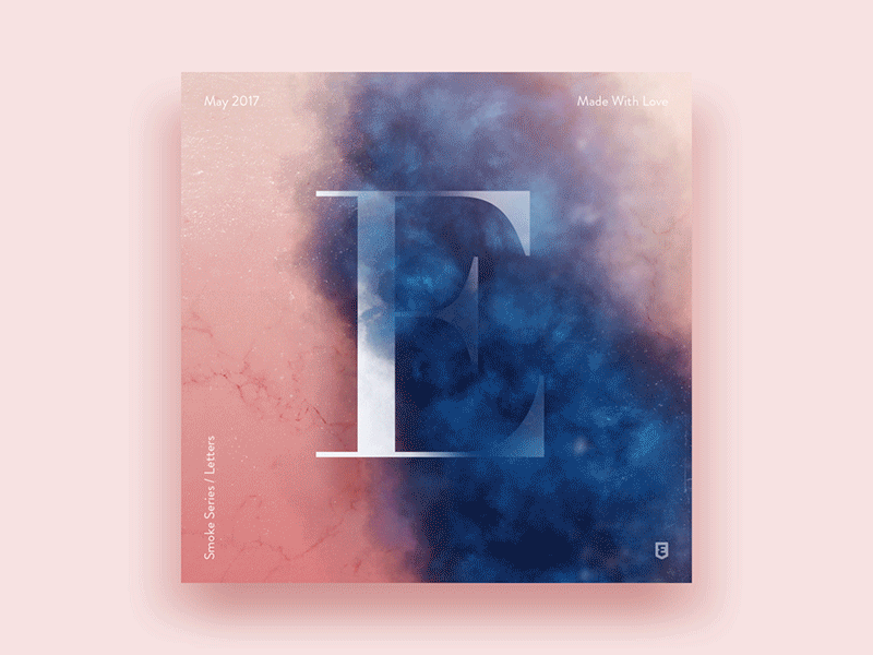 Smoke Series / Sapphire Blue - Letter E animation blue e letter letters pink serif smoke type typography