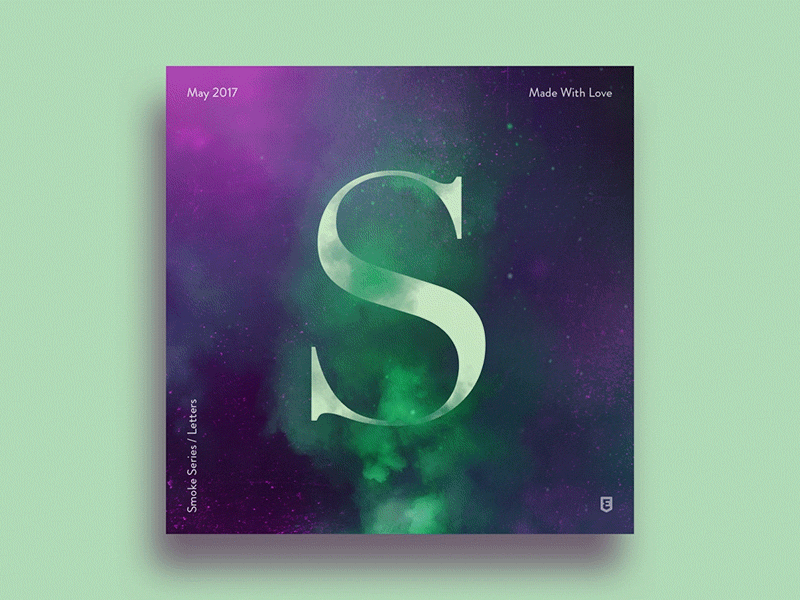 Smoke Series / Green - Letter S animation design gif green letters particles poster smoke typography