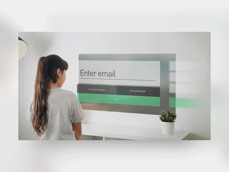 Virtual signup form animation concept email form interface join login minimal register ui virtual