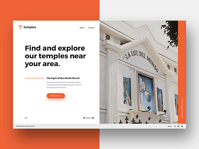 Templos Landing Page church concept design templos travel ui ux